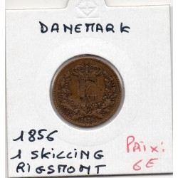 Danemark 1 skilling Rigsmont 1856 TTB, KM 763 pièce de monnaie