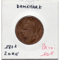 Danemark 2 ore 1871 TB+, KM 706 pièce de monnaie