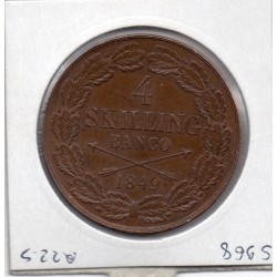Suède 4 Skilling 1849 Sup, KM 672 pièce de monnaie