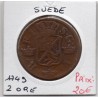 Suède 2 Ore 1749 TB, KM 1749 pièce de monnaie