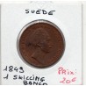 Suède 1 Skilling Banco 1849 TTB+, KM 671 pièce de monnaie