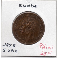 Suède 5 Ore 1858 Sup-, KM 690 pièce de monnaie