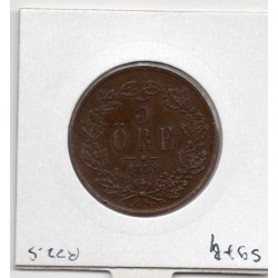 Suède 5 Ore 1858 Sup-, KM 690 pièce de monnaie