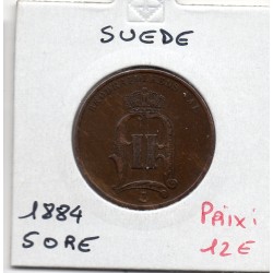 Suède 5 Ore 1884 Sup-, KM 736 pièce de monnaie