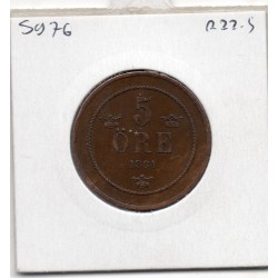 Suède 5 Ore 1884 Sup-, KM 736 pièce de monnaie