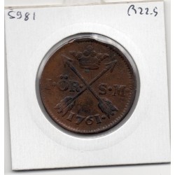 Suède 1 Ore 1761 TB, KM 460 pièce de monnaie