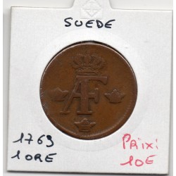Suède 1 Ore 1761 TB, KM 460 pièce de monnaie