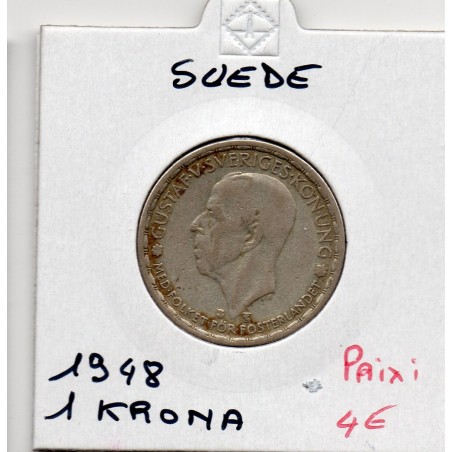 Suède 1 krona 1948 TTB, KM 814 pièce de monnaie