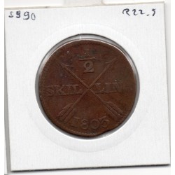 Suède 1/2 Skilling 1803 TB, KM 565 pièce de monnaie