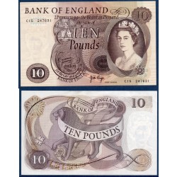Grande Bretagne Pick N°376c Spl, Billet de banque de 10 pounds 1970-1975