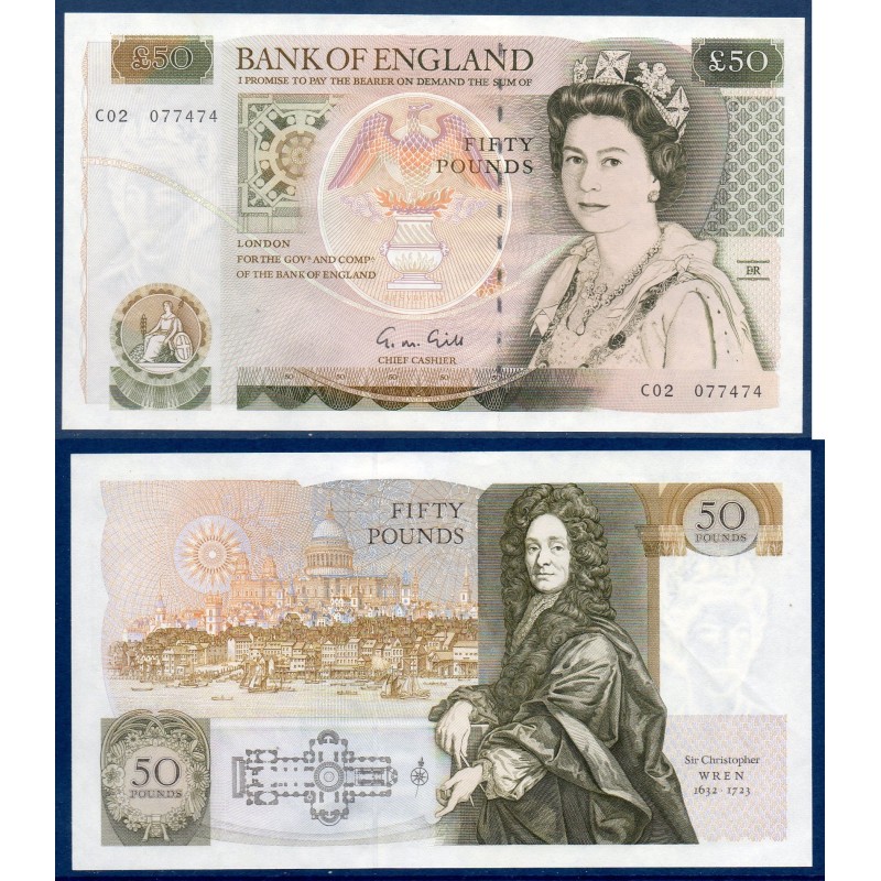 Grande Bretagne Pick N°381b, Spl- Billet de banque de 50 Pounds 1988-1991