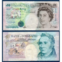Grande Bretagne Pick N°385a, TTB Billet de banque de 5 livres 1999