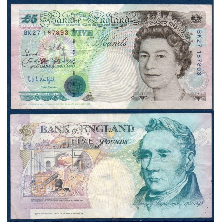 Grande Bretagne Pick N°385a, TTB Billet de banque de 5 livres 1999