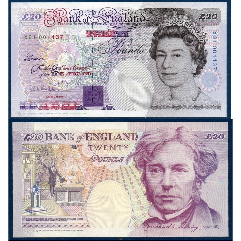 Grande Bretagne Pick N°387a, Neuf Billet de banque de 20 livres 1993-1998