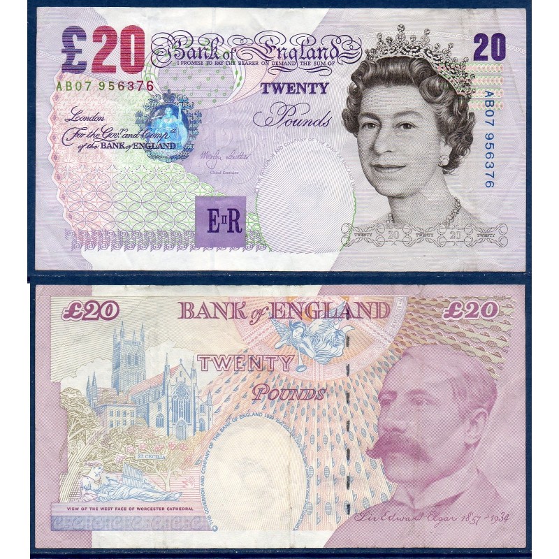 Grande Bretagne Pick N°390a, TTB Billet de banque de 20 livres 1999