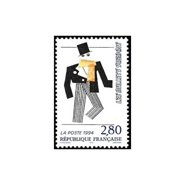 Timbre Yvert No 2866-2871 Relations culturelles France Suéde Issus du carnet