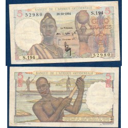 AOF Pick 36a, TTB- Billet de banque de 5 Francs 28.10.1954