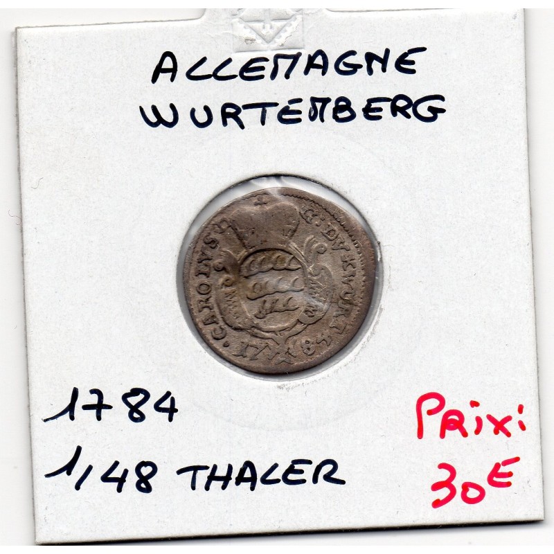 Wurtemberg 1/48 Thaler 1784 TTB+ KM 422 pièce de monnaie