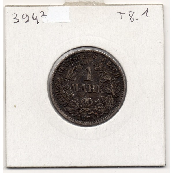Allemagne 1 mark 1875 E, TTB KM 7 pièce de monnaie