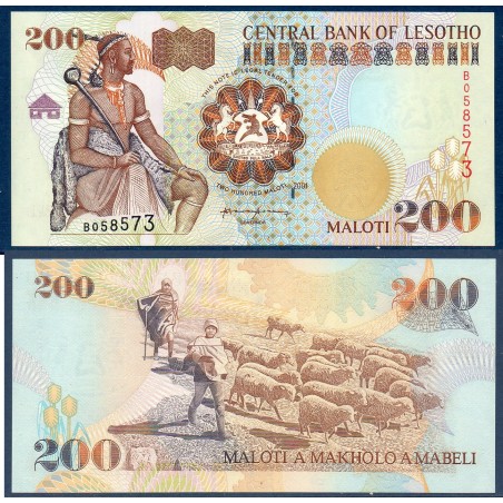 Lesotho Pick N°20b, Billet de banque de 200 Maloti 2001