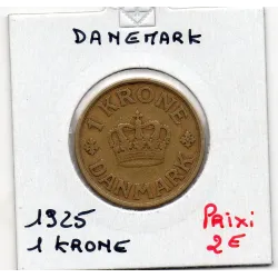 Danemark 1 krone 1925 TTB, KM 824 pièce de monnaie