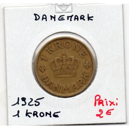 Danemark 1 krone 1925 TTB, KM 824 pièce de monnaie