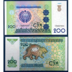 Ouzbékistan Pick N°80, Billet de banque de 200 Sum 1997
