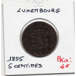 Luxembourg 5 centimes 1855 TB, KM 22 pièce de monnaie