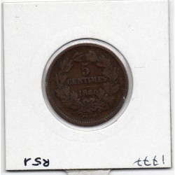Luxembourg 5 centimes 1860 TB+, KM 22 pièce de monnaie