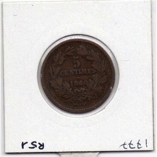 Luxembourg 5 centimes 1860 TB+, KM.22