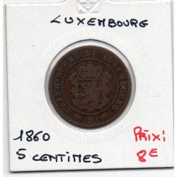 Luxembourg 5 centimes 1860 TB+, KM 22 pièce de monnaie