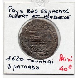 Pays-Bas Espagnols Tournai 3 Patards 1620, KM 30 pièce de monnaie