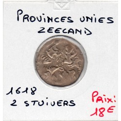 Provinces Unies Zeeland 2 Stuivers 1618 TB-, KM 29 pièce de monnaie