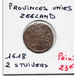 Provinces Unies Zeeland 2 Stuivers 1618 TB+, KM 29 pièce de monnaie