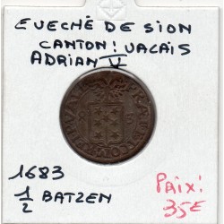 Suisse Evêché de Sion Sitten 1/2 batzen 1683 TTB-, KM 20 pièce de monnaie