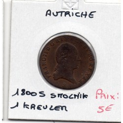 Autriche 1 kreuzer 1800 S Schmollnitz TB, KM 2111 pièce de monnaie