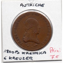 Autriche 6 kreuzer 1800 B Kremnica TB+, KM 2128 pièce de monnaie