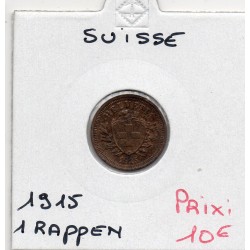 Suisse 1 rappen 1915 Sup, KM 3 pièce de monnaie