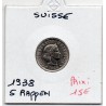 Suisse 5 rappen 1915 Spl, KM 26b pièce de monnaie
