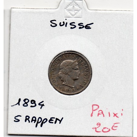 Suisse 5 rappen 1894 Sup, KM 26 pièce de monnaie