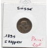 Suisse 5 rappen 1894 Sup, KM 26 pièce de monnaie