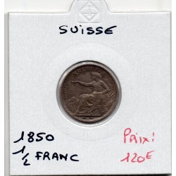 Suisse 1/2 franc 1850 TTB+, KM 8 pièce de monnaie