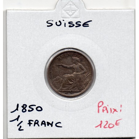 Suisse 1/2 franc 1850 TTB+, KM 8 pièce de monnaie