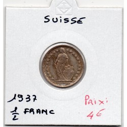 Suisse 1/2 franc 1937 Sup, KM 23 pièce de monnaie