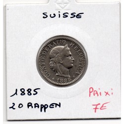Suisse 20 rappen 1885 Sup, KM 29 pièce de monnaie