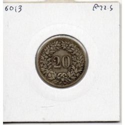 Suisse 20 rappen 1850 TTB-, KM 7 pièce de monnaie