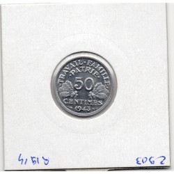 50 centimes Francisque Bazor 1943 Légère FDC, France pièce de monnaie