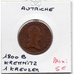 Autriche 1 kreuzer 1800 B Kremnitz TB, KM 2111 pièce de monnaie