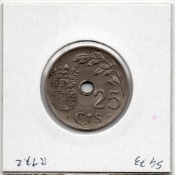 Espagne 25 centimos 1937 TTB+, KM 753 pièce de monnaie