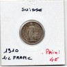 Suisse 1/2 franc 1910 TB, KM 23 pièce de monnaie